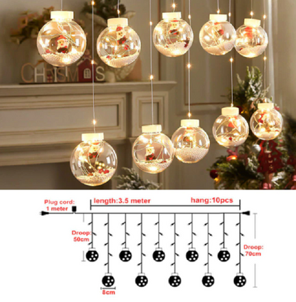 Kerstbolgloed – LED Gordijnverlichting met Afstandsbediening en 8 Lichtstanden