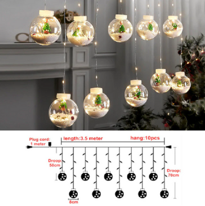 Kerstbolgloed – LED Gordijnverlichting met Afstandsbediening en 8 Lichtstanden