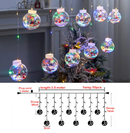 Kerstbolgloed – LED Gordijnverlichting met Afstandsbediening en 8 Lichtstanden