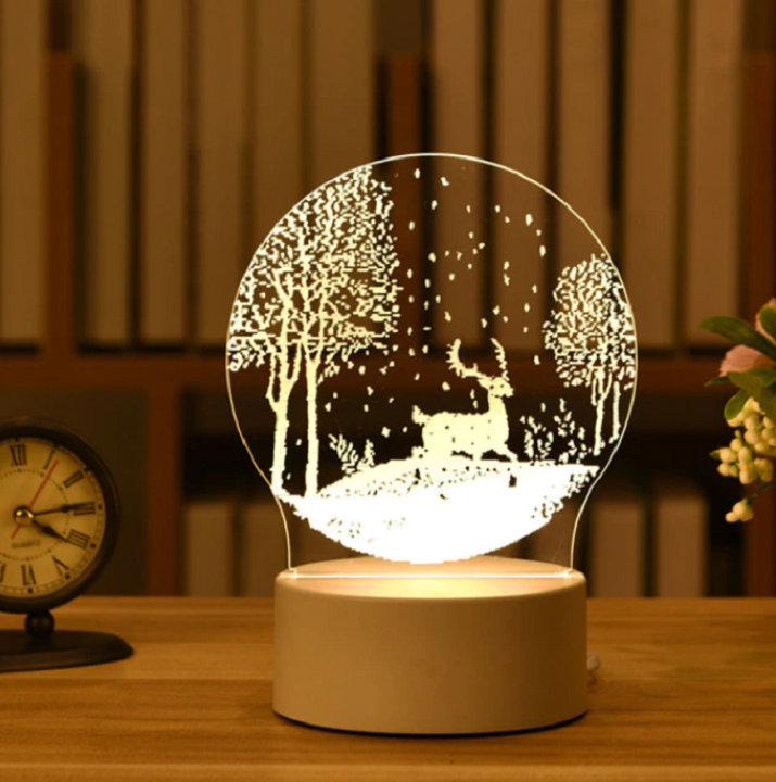 Kerstvenster – LED-sfeerlamp met warm wit licht en USB-aansluiting