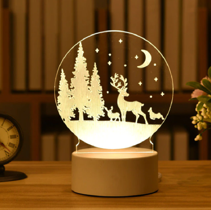Kerstvenster – LED-sfeerlamp met warm wit licht en USB-aansluiting