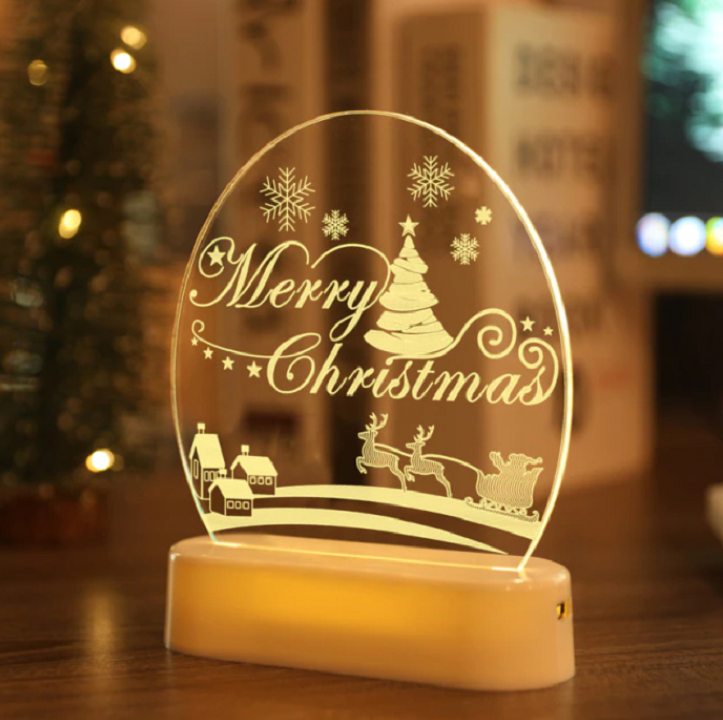 Kerstvenster – LED-sfeerlamp met warm wit licht en USB-aansluiting