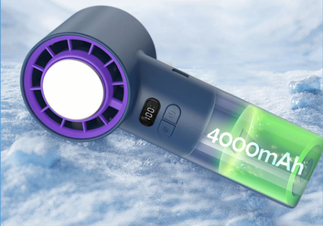 KoelGrip Mini Ventilator met Koelplaat Oplaadbaar en 100 Snelheden
