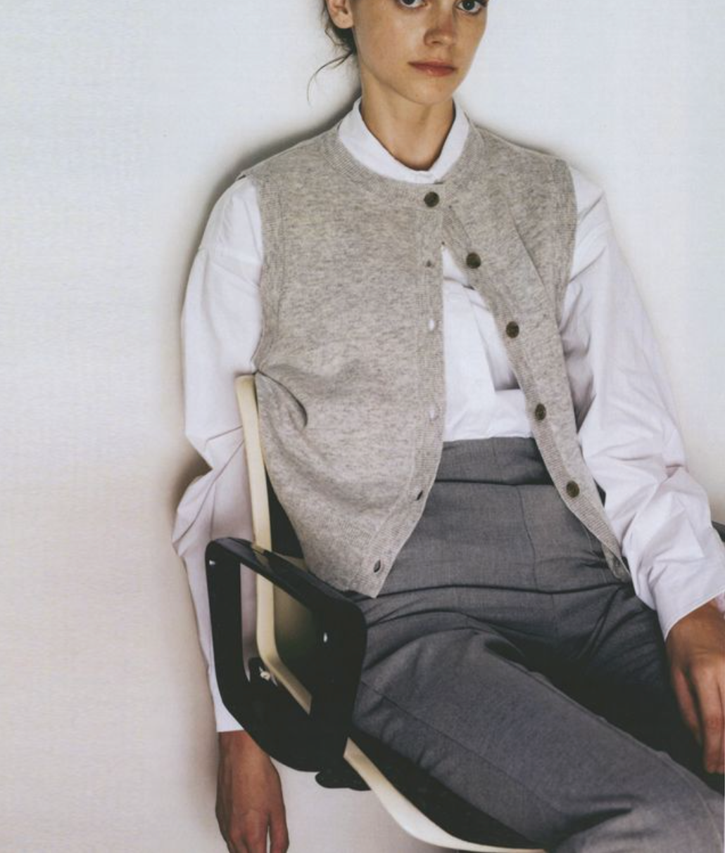 Inez Dames Gilet – Gebreid Vest met Knopen voor Laagjes