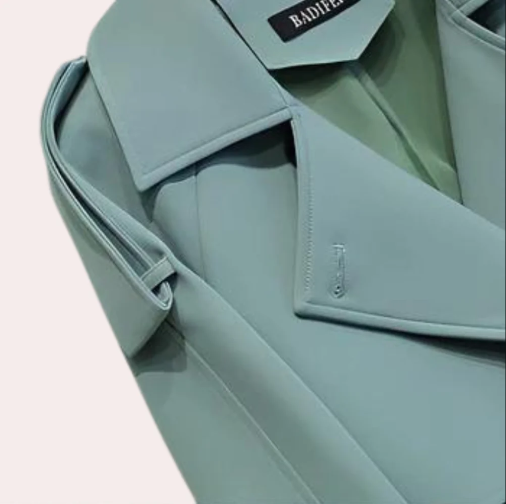 Dames Lange Trenchcoat met Klassieke Kraag en Ceintuur