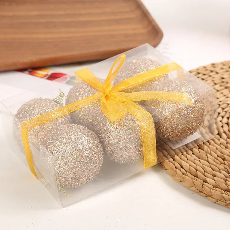 Glitter Kerstballen Set – Kerstboomversiering van 6 cm