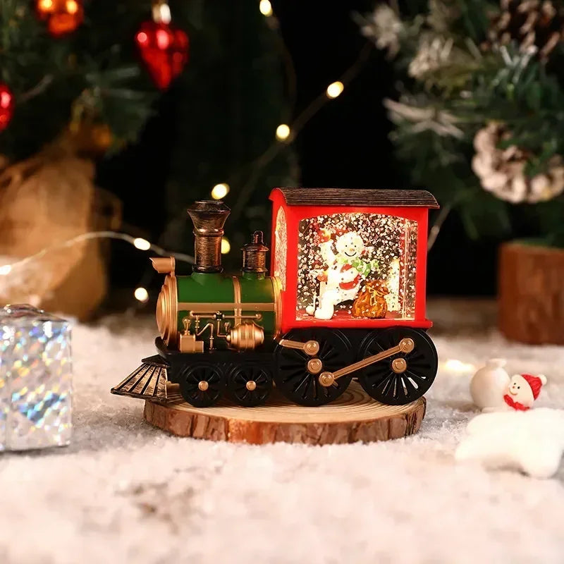 Kersttreinbol – Kerstdecoratie met LED-verlichting en Kerstman