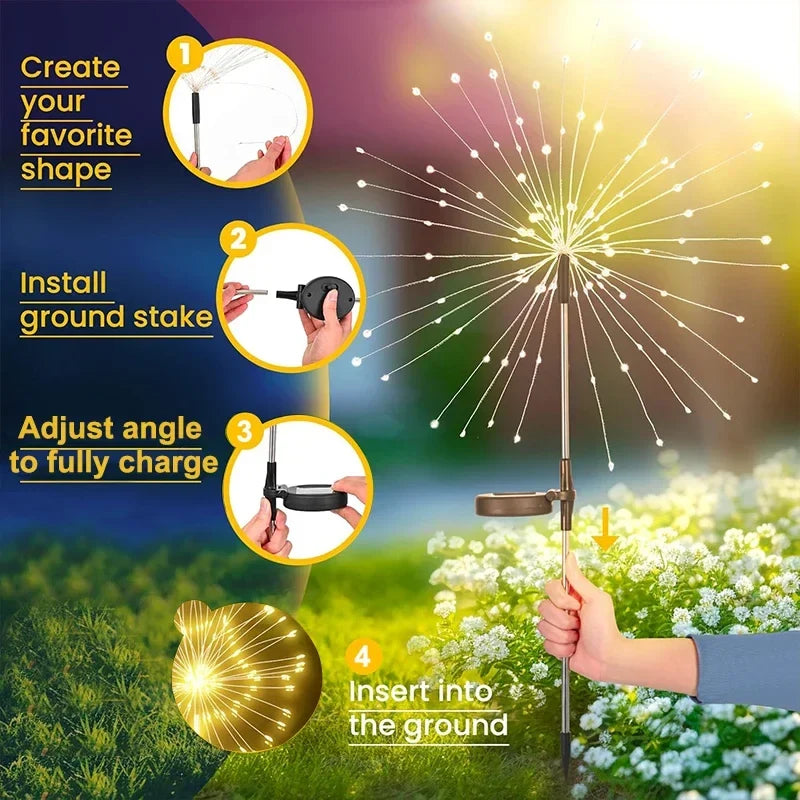 Vuurwerklicht Tuinlampen – Decoratieve LED Buitenverlichting