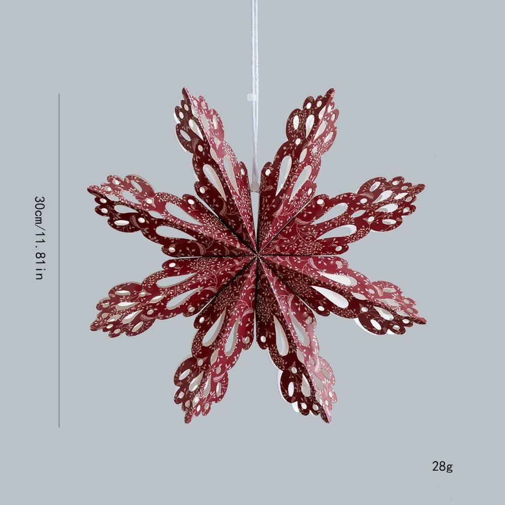 Winterster 3D Sneeuwvlok Lampenkap voor Kerstdecoratie 30 cm