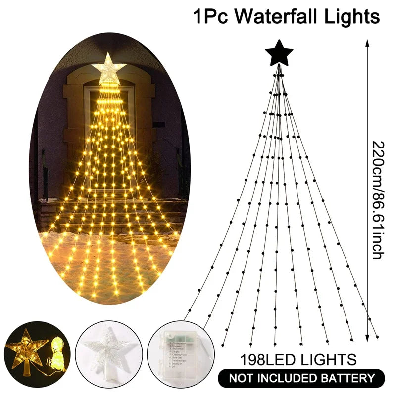 Sterrenval LED Kerstverlichting – 198 LED's, 2,2 Meter