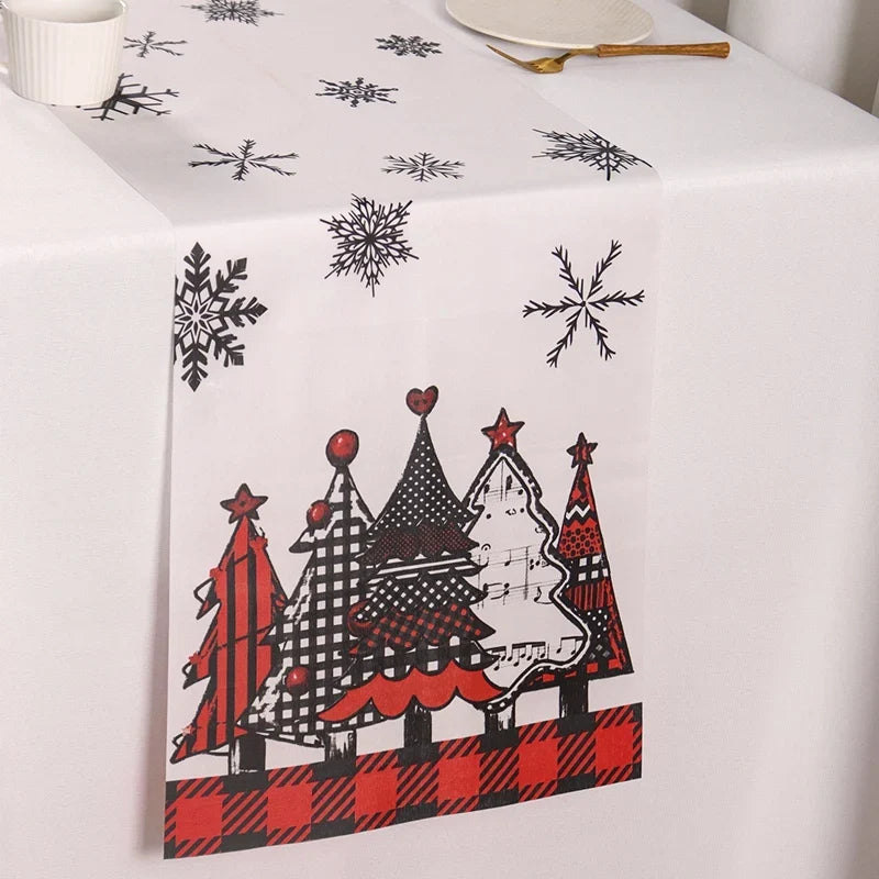 Kerst Tafelloper – Feestelijke Tafelversiering met Kerstboomontwerp