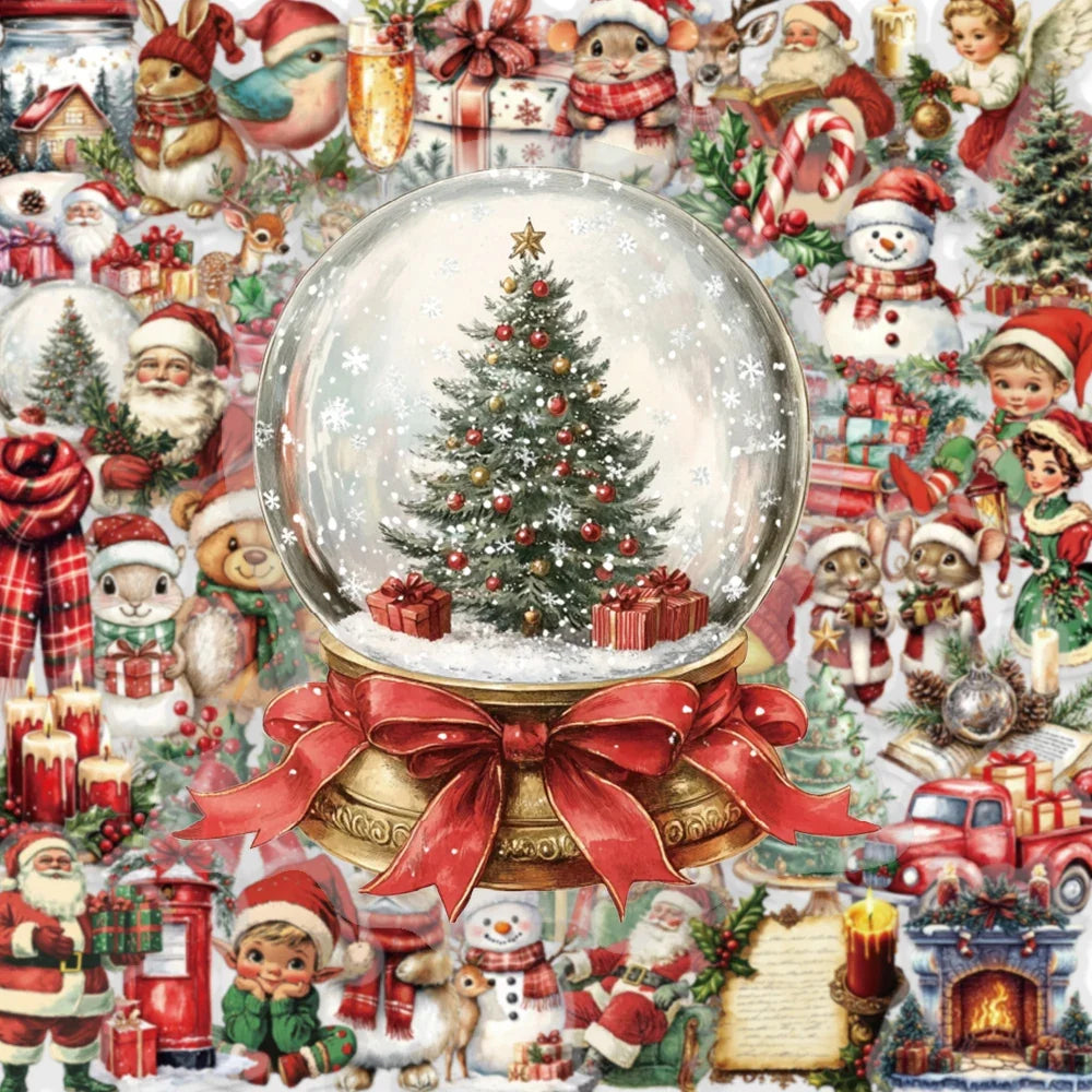 Kerststickers – Set van 50 Feestelijke Stickers voor Decoratie