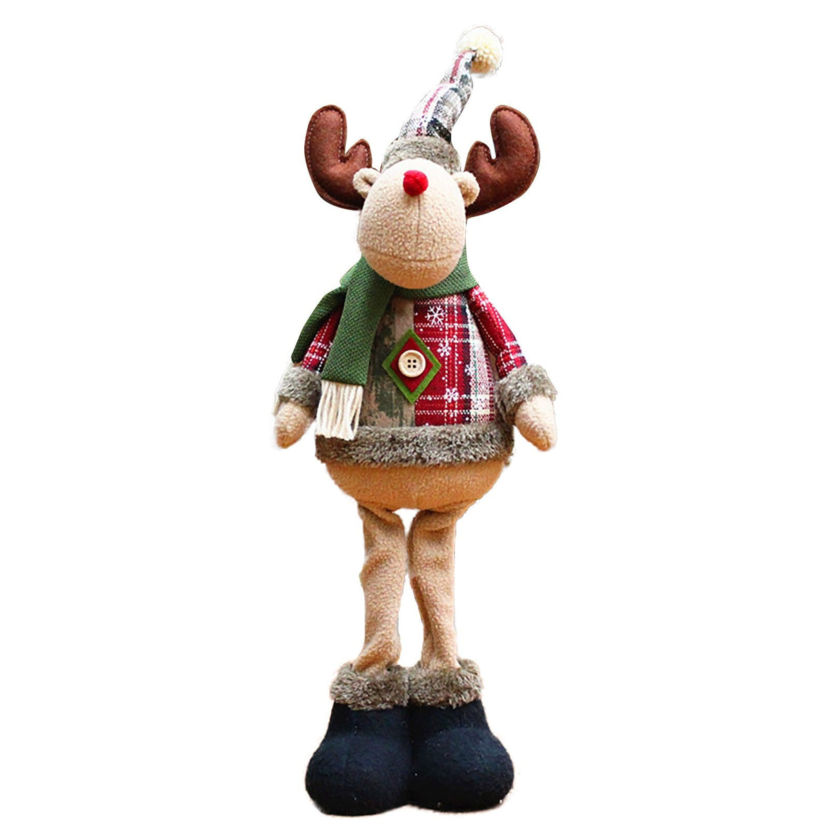 Kerstfiguren Set – 3 Decoratieve Kerstpoppen met Kerstman en Rendier