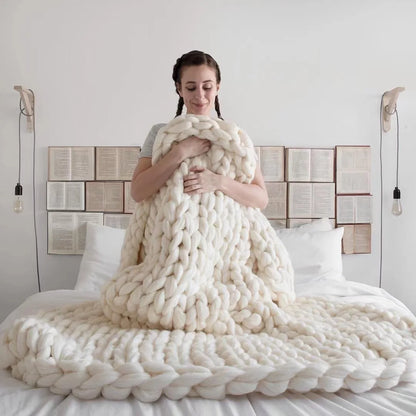 Woonwarmte – Chunky Gebreide Deken voor Bank en Bed