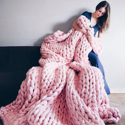 Woonwarmte – Chunky Gebreide Deken voor Bank en Bed