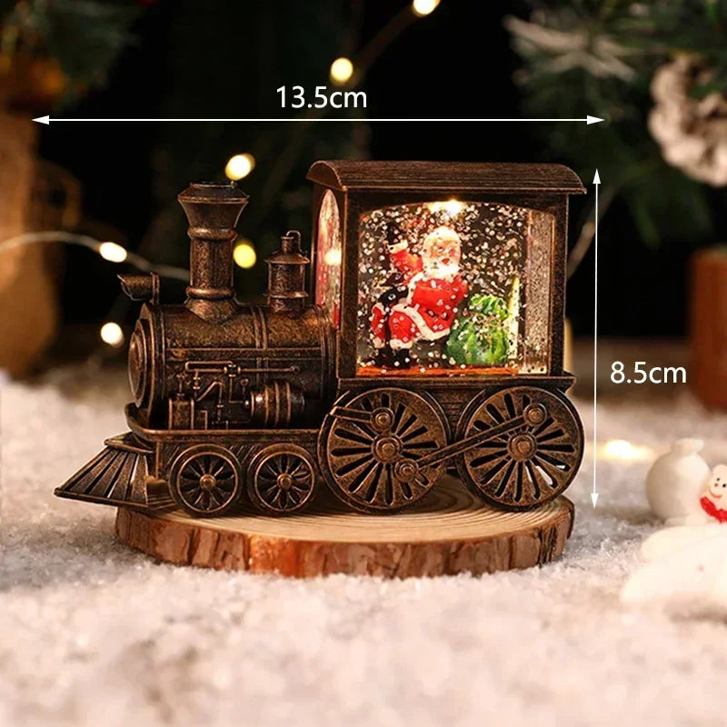 Kersttreinbol – Kerstdecoratie met LED-verlichting en Kerstman