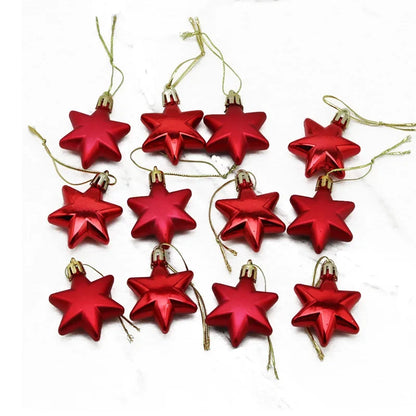 Sterren Kersthangers – Set van 12 Decoratieve Sterren van 5 cm