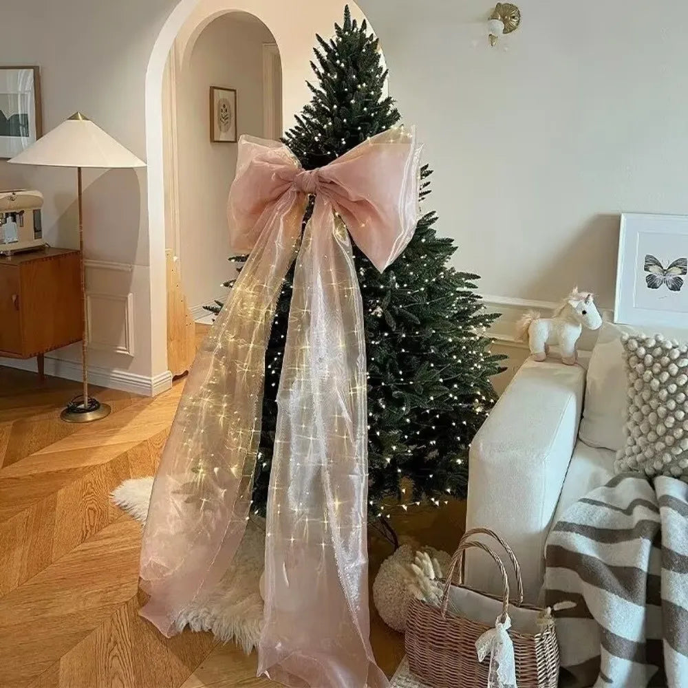 Parelschitter – Grote Parelmoer Kerststrik voor Kerstboom en Feestdecoratie