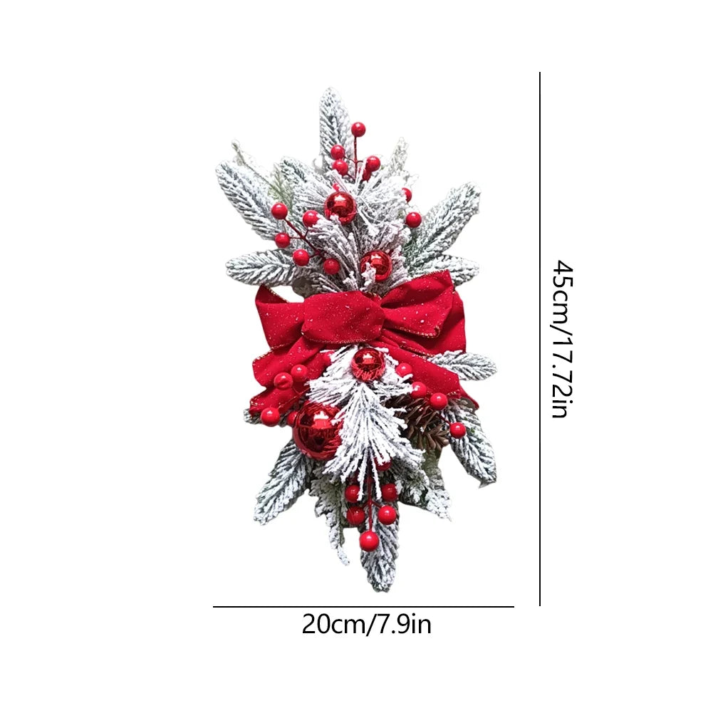 Roodgoudgloed – Kerstkrans 45 cm met Bessen, Dennenappels en LED-optie