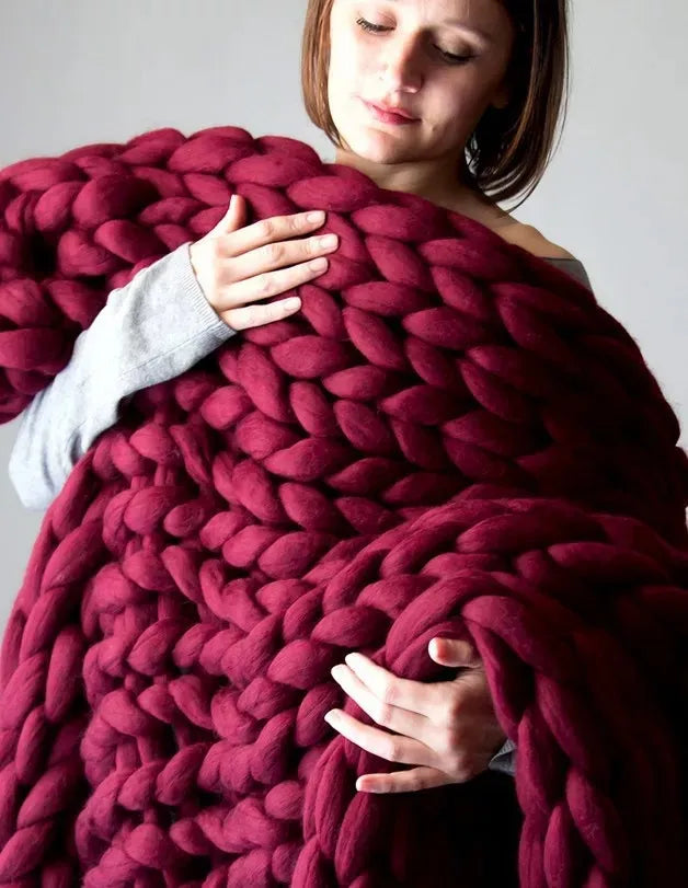 Woonwarmte – Chunky Gebreide Deken voor Bank en Bed