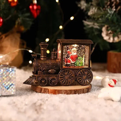 Kersttreinbol – Kerstdecoratie met LED-verlichting en Kerstman