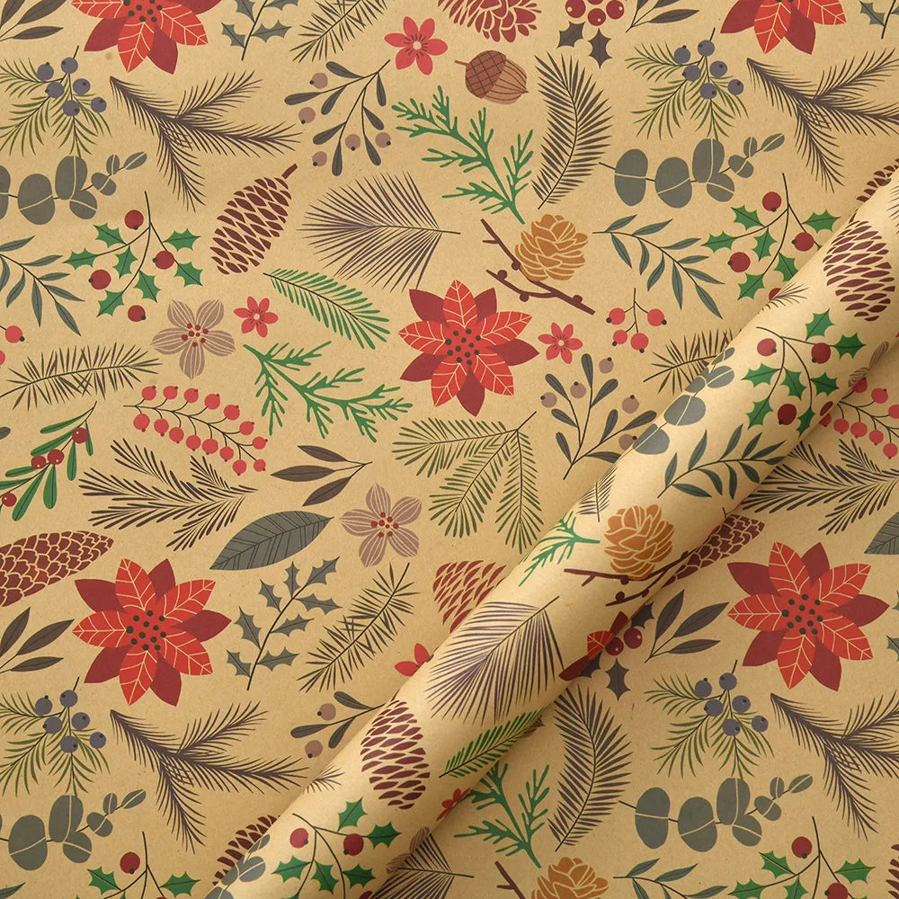 Kerst Inpakpapier – Feestelijk Cadeaupapier met Kerstmotieven 50x70 cm