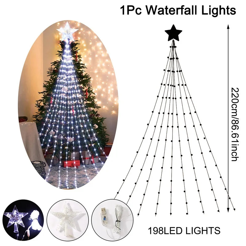 Sterrenval LED Kerstverlichting – 198 LED's, 2,2 Meter