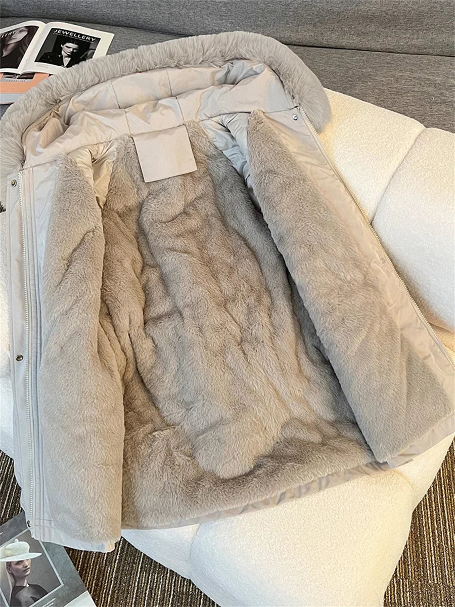 Noor Dames Winterjas met Capuchon en Verstelbare Taille
