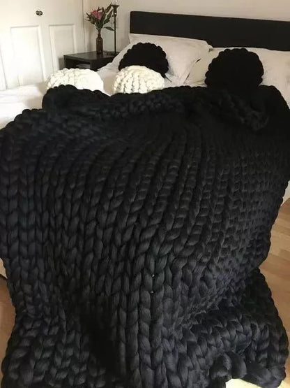 Woonwarmte – Chunky Gebreide Deken voor Bank en Bed