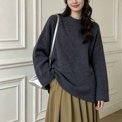 Oversized Dames Sweater Livia – Comfortabele Trui met Ronde Hals