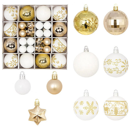 Winterblauw – 44-delige Kerstballenset Blauw Wit in Geschenkdoos