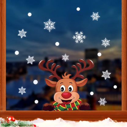 Raamdecoratie - Feestelijke decoratie met kerstman en dieren voor een gezellige kerst