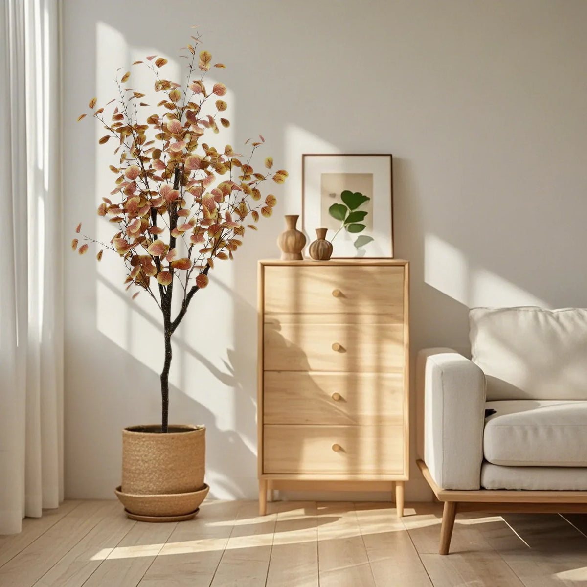 Herfstgloed Kunst Eucalyptus Boom – Sfeervolle Herfstdecoratie