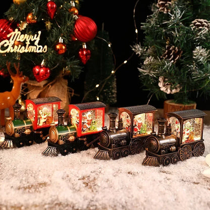 Kersttreinbol – Kerstdecoratie met LED-verlichting en Kerstman