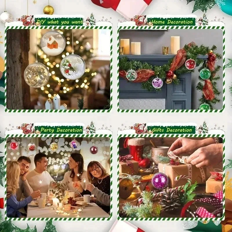 Transparante Kerstballen om te Vullen, 5 tot 10 cm, Diverse Sets