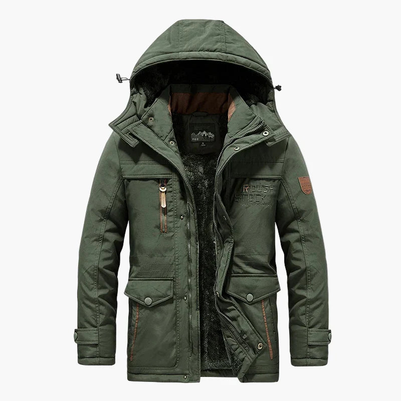 Heren Winterjas – Warme Parka met Capuchon en Praktische Zakken