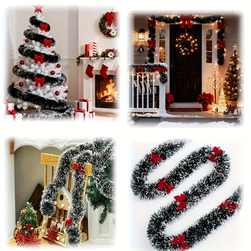 Kerstslinger – Decoratieve Slinger met Strik voor Boom en Feestdecoratie
