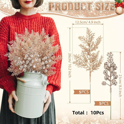 Roodelle – Glitter Kerstbessen en Dennentakken voor Kerstdecoratie