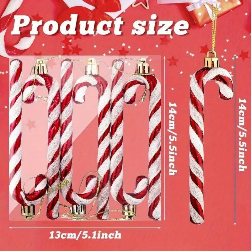 Kerst Zuurstok Hangers – Set Decoratieve Kerstboomornamenten