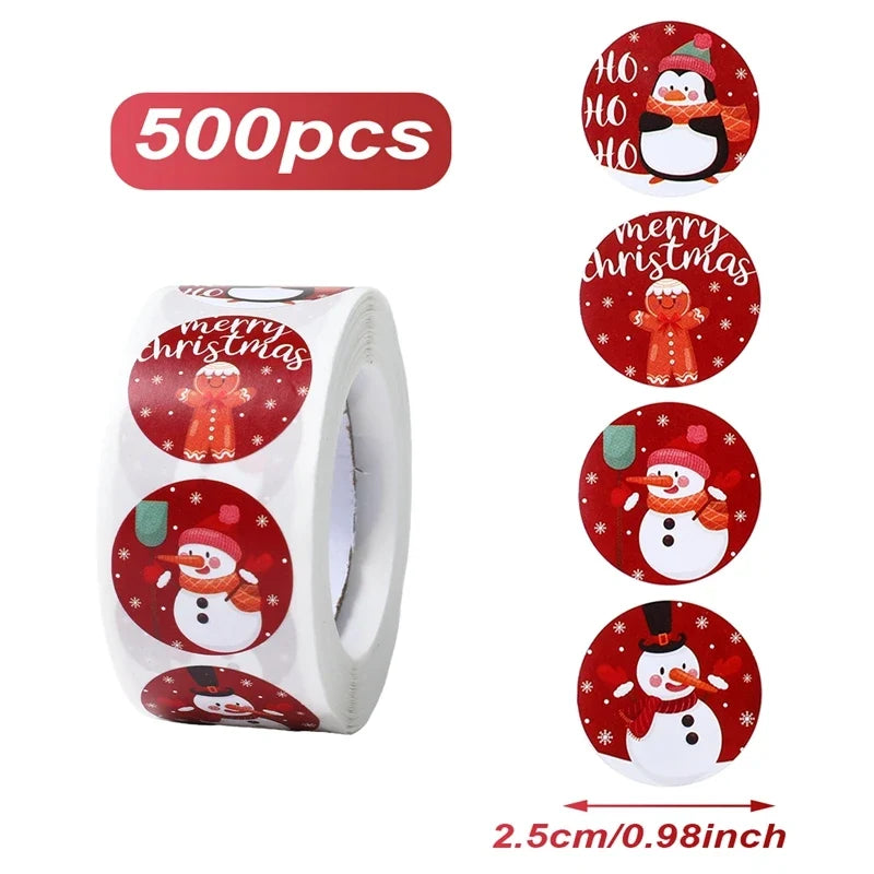 Sneeuwpret Kerststickers met Sneeuwmanontwerpen voor Feestdecoratie