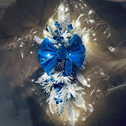 Roodgoudgloed – Kerstkrans 45 cm met Bessen, Dennenappels en LED-optie