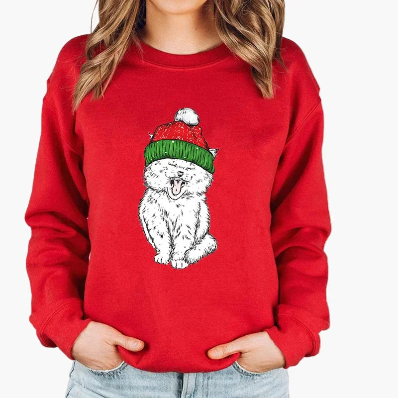 Damestrui met Kerstkatt en Lichtjes – Leuke en Gezellige Kerstrui voor de Winter en Feesten