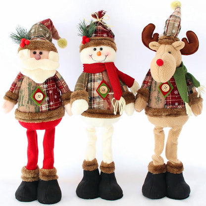Kerstfiguren Set – 3 Decoratieve Kerstpoppen met Kerstman en Rendier