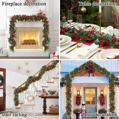Kerstslinger – 2 Meter Feestelijke Decoratie met Bessen en Bladeren