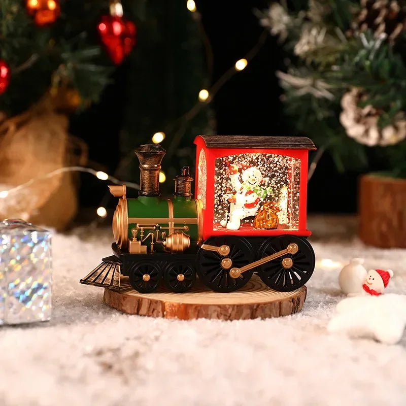 Kersttreinbol – Kerstdecoratie met LED-verlichting en Kerstman