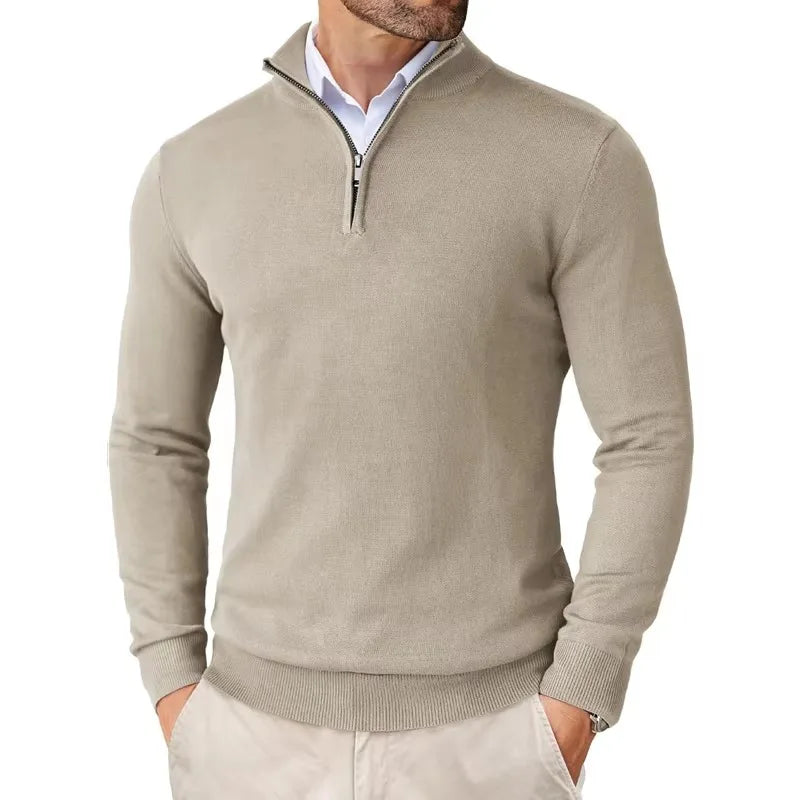 Arveno Herentrui met Halve Rits Comfortabele Gebreide Trui