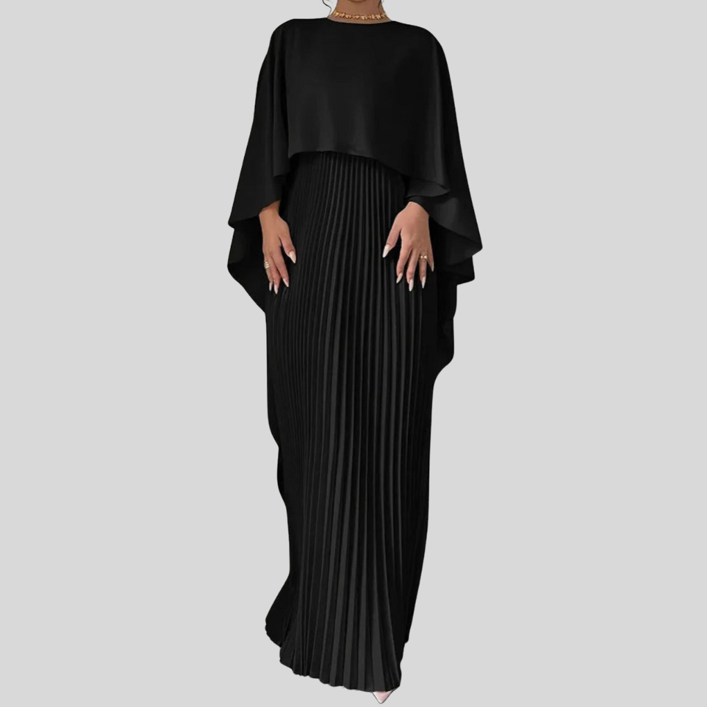 Veloura Maxi-Jurk Dames met Vleermuismouwen en Elegante Pasvorm