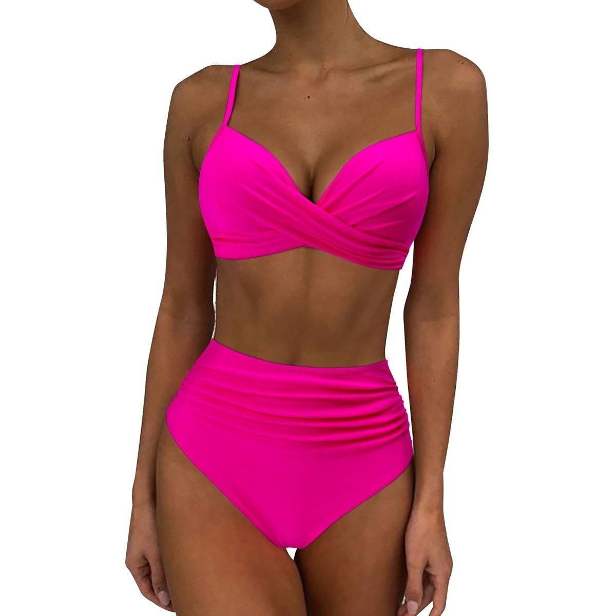 Serenova Dames Bikini met Hoge Taille Effen Design en Comfortabele Pasvorm