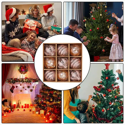 Sneeuwsterfeest – Set van 9 kerstboomornamenten met sneeuwvlokken, 10 cm