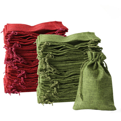 Jutevreugde – 50 Rood-Groene Cadeauzakjes met Trekkoord